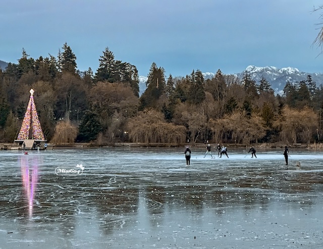Ice skating on Lost Lagoon January 2024 - Miss604 photo