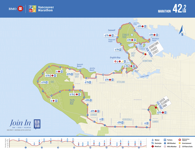 BMO Vancouver Marathon Map 2018