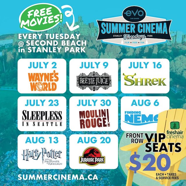 Free outdoor movies in Stanley Park 2019