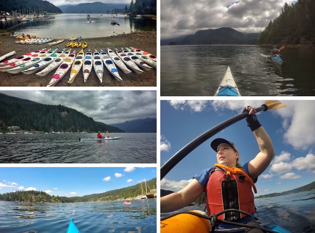 Rebecca Kayaking in Deep Cove