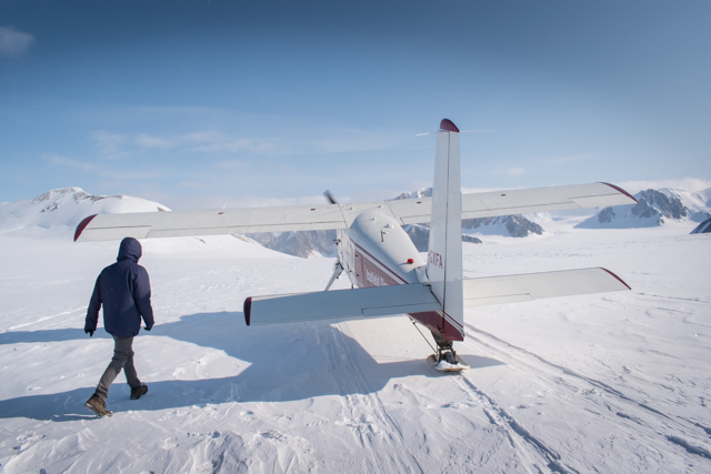 Landing on a Glacier in the Yukon