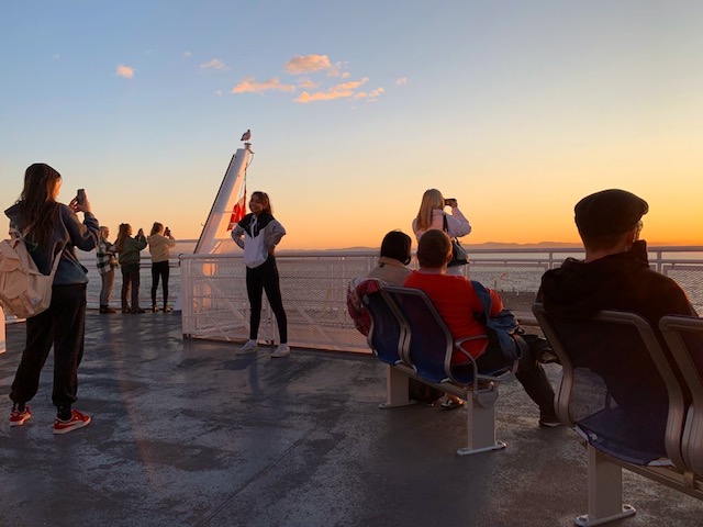 Photo ops abound at sunset on the ferry