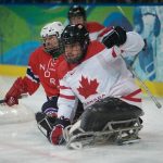 Sledge Hockey at the Vancouver 2010 Paralympics. Photo by John Biehler