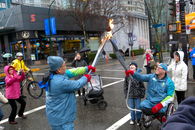 The Paralympic Torch on Robson Street