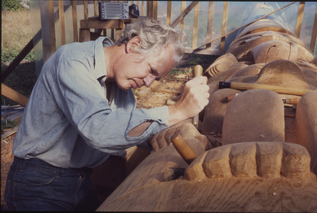 Portrait of Bill Reid, c.1976. Painting by Chris Hopkins in 2005. Courtesy of the Bill Reid Gallery of Northwest Coast Art.