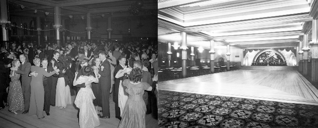 Commodore Ballroom (Right) 1949 CVA 586-7809 & (Left) 1930 Photo by  Stuart Thomson CVA 99-3855
