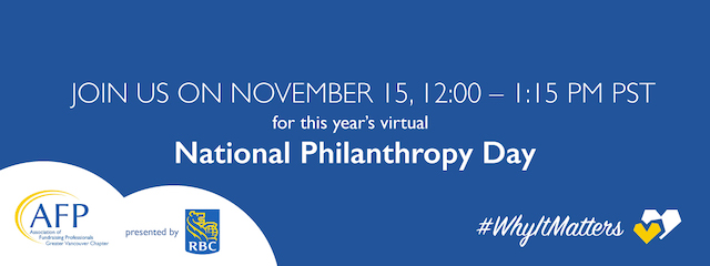 Join AFP Vancouver for National Philanthropy Day 2021