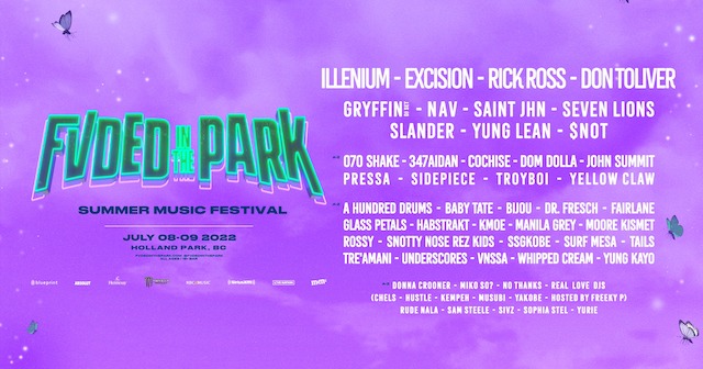 FVDED in the park 2022 lineup graphic