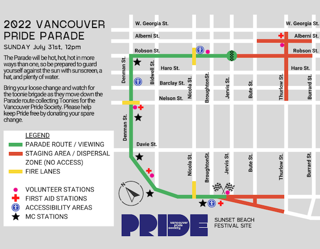 Vancouver Pride Parade Route and Info 2022