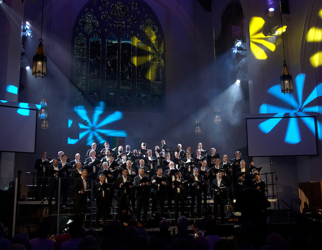 Chor Leoni singing at PopCappella II at St. Andrew's-Wesley United. Photo credit Phil Jack