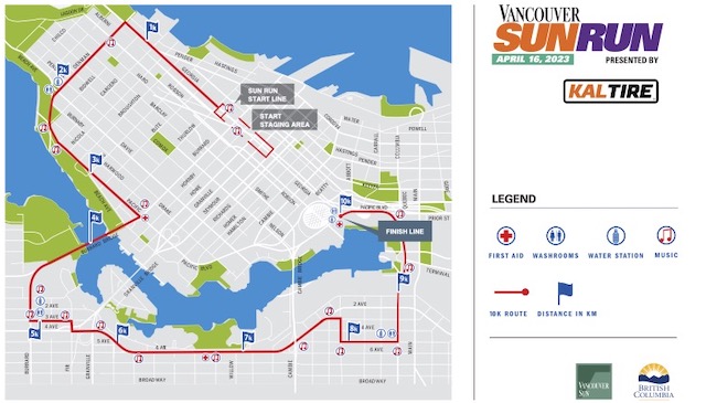 Vancouver Sun Run Route 2023 Map