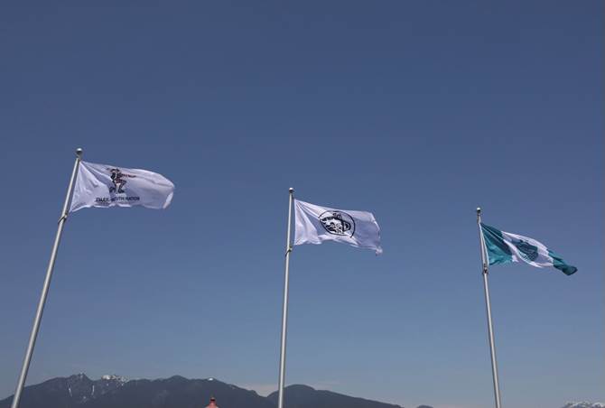 Musqueam, Squamish and Tsleil-Waututh flags