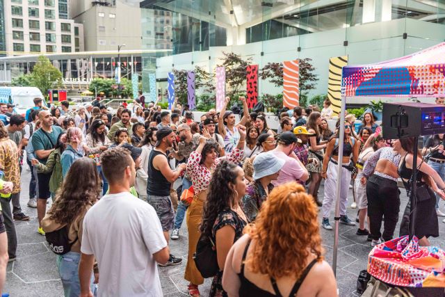 Join Public Disco for a summer block party in the heart of Downtown Vancouver July 22, 2023.  Public Disco focuses on producing events that are accessible and welcoming for all. This year’s block party is free and all ages are welcome!
