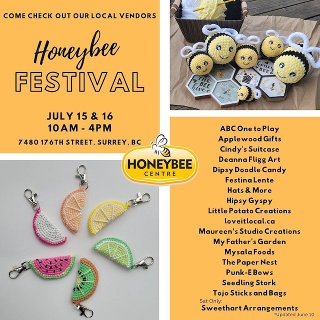 Some of the vendors at the Surrey Honeybee Festival 
