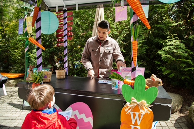 Kids activity booth at Hoppy Heights at Capilano Suspension Bridge Park
