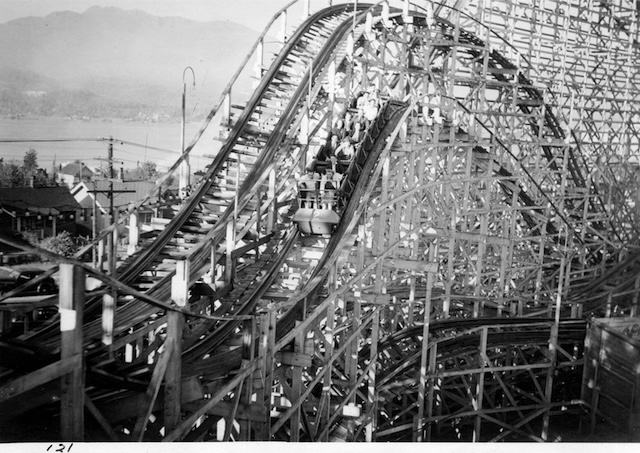 Giant Dipper Coaster at the PNE Playland 1940 Vancouver Archives Photo