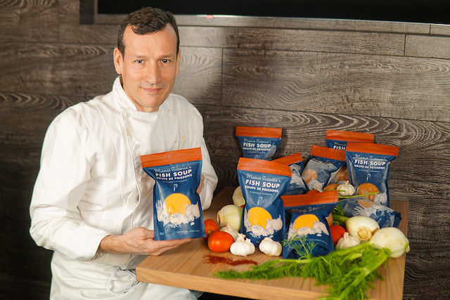 Chef Jean-Francis Quaglia with his homemade fish soup