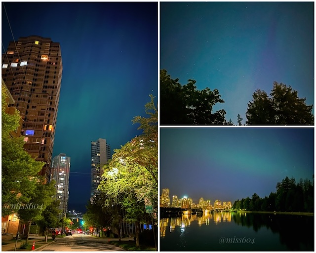 Northern Lights/Aurora Borealis in Downtown Vancouver