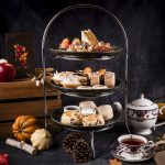 Autumn tea selection filled with pastries and fall decor for the Fairmont Vancouver