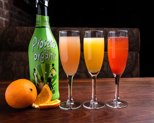 Three different fruit flavoured mimosas for Fable Kitchen