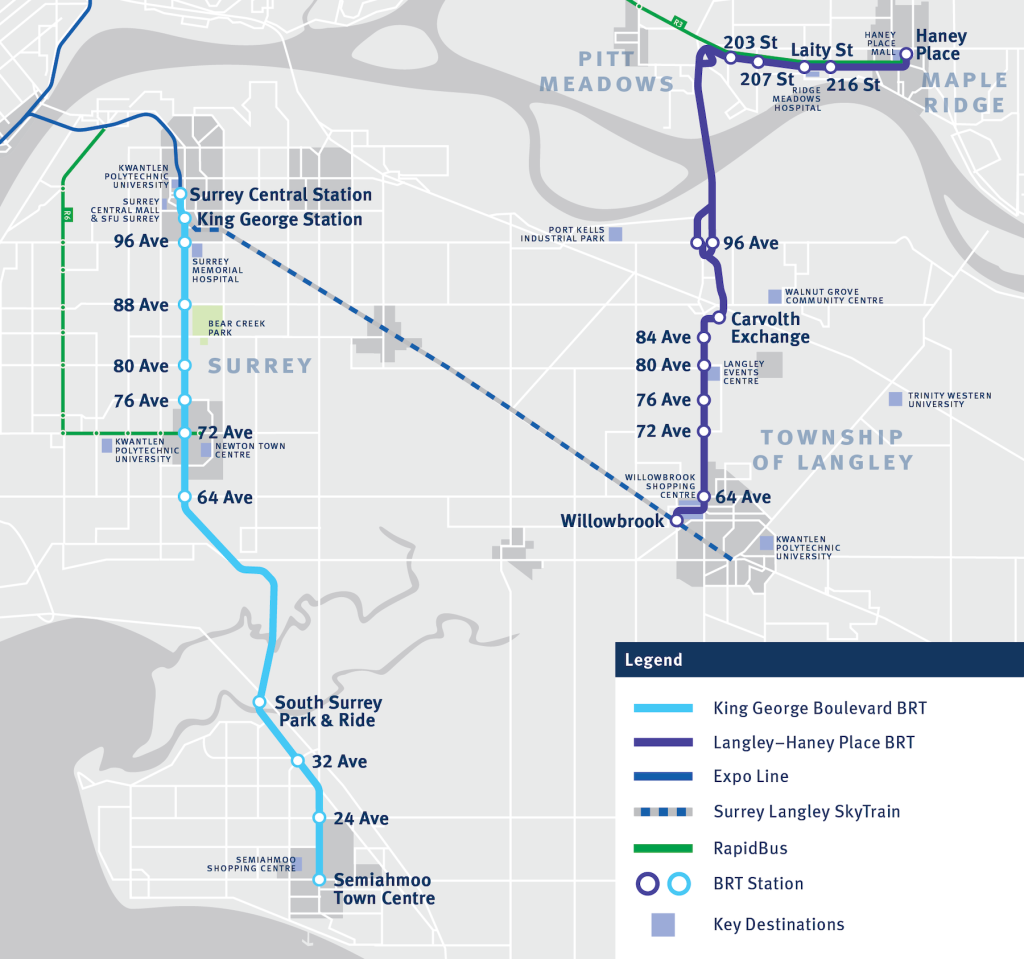 TransLink Bus Rapid Transit Route Map 2025