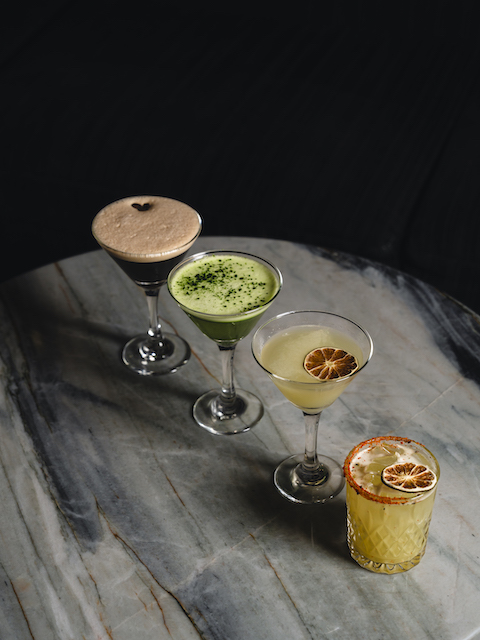 Array of martinis and cocktails for new Kobe Izakaya Menu