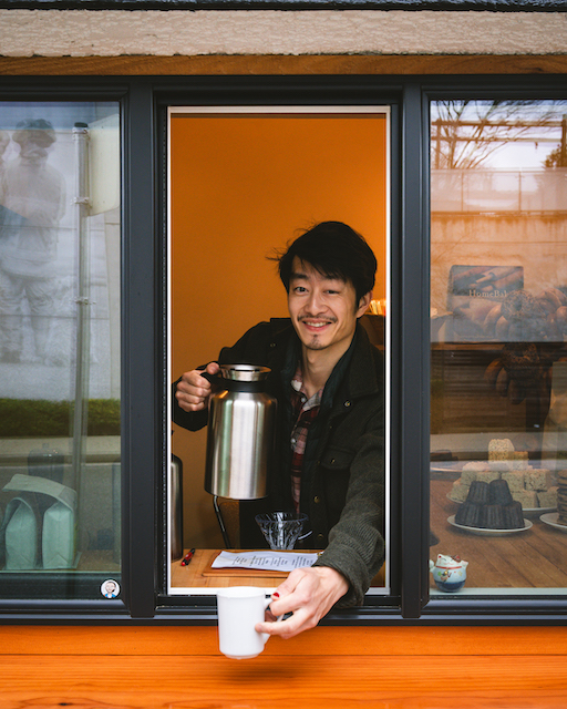 Banister Provisions new coffee window with coffee service