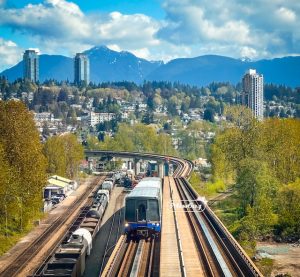 Summer Transit Tours in Metro Vancouver - SkyTrain at Braid New Westminster Mountains Miss604-Bollwitt Photo