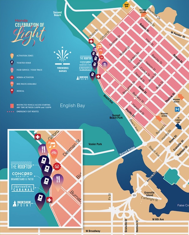 Celebration of Light Fireworks Viewing Areas in Vancouver
