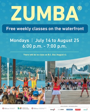 free Zumba at Canada Place on Mondays