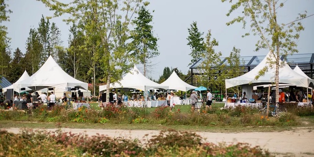FarmFolk CityFolk Richmond Wine and Food Festival with large white tents