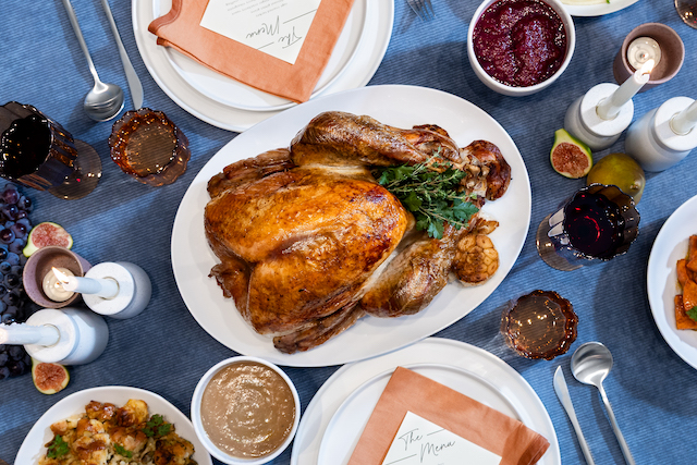 Railtown Thanksgiving spread with turkey and sides