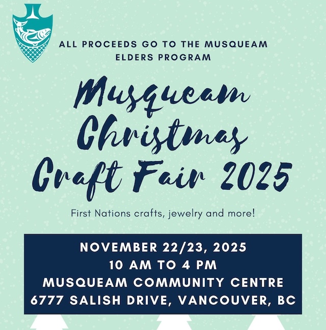 Indigenous holiday markets - Musqueam Christmas Craft Fair 2025