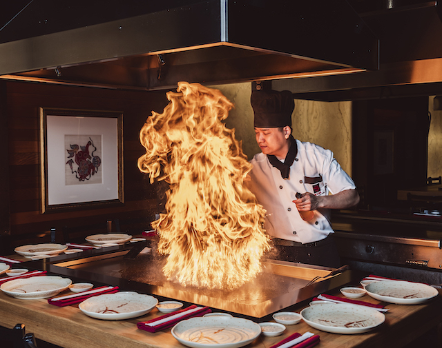 Kobe Steakhouse, hibachi fire