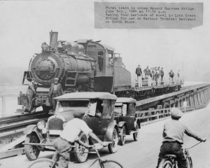 First train to cross Second Narrows bridge : June 3, 1926