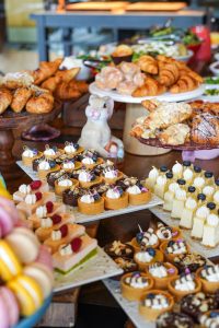 H2 Kitchen's Bar and Brunch with easter pastries and easter bunny pictured