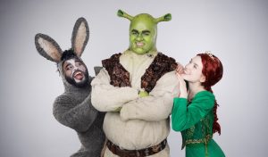 Shrek New Westminster Chris Francisque, Tanner Zerr & Madison Simms Photo by Matt Reznek