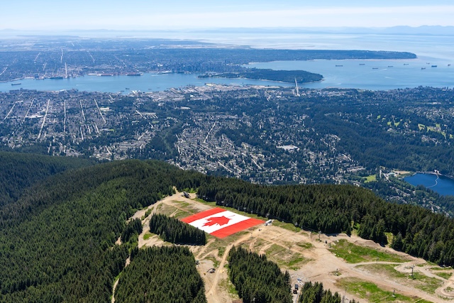 Grouse Mountain Canada Flag - Photo Courtesy of Grouse Mountain
