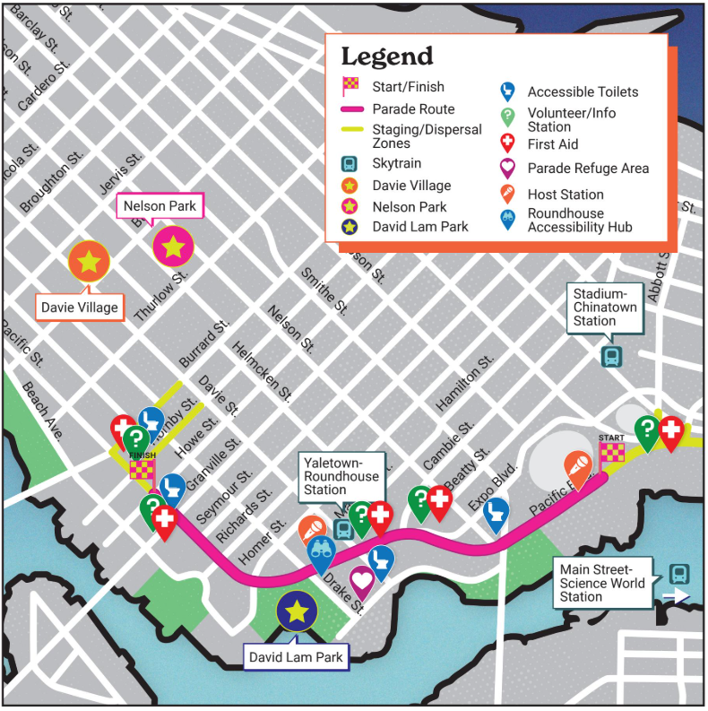 vancouver pride parade route map 2026